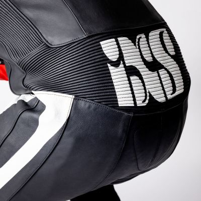 Кожен екип цял iXS Ace 1.0 черен-бял-червен