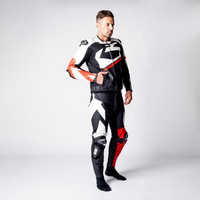Leather Suit Two-Piece iXS Ace 1.0 Black-White-Red
