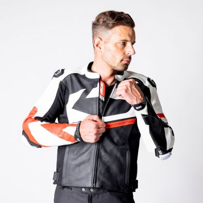 Leather Suit Two-Piece iXS Ace 1.0 Black-White-Red