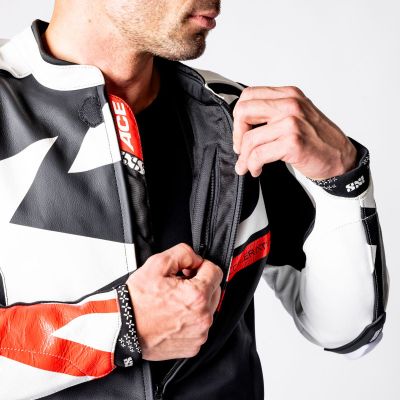 Leather Suit Two-Piece iXS Ace 1.0 Black-White-Red