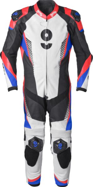Leather Suit One-Piece GMS GRC-1 Black-Blue-Red