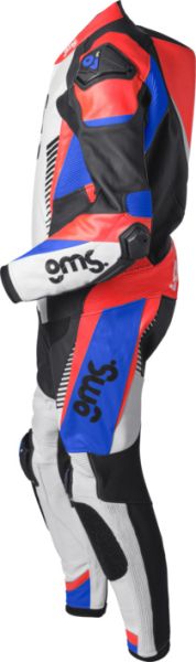 Leather Suit One-Piece GMS GRC-1 Black-Blue-Red