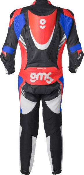 Leather Suit One-Piece GMS GRC-1 Black-Blue-Red