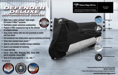 Nelson-Rigg Defender Deluxe Motorcycle Cover Black size XXL